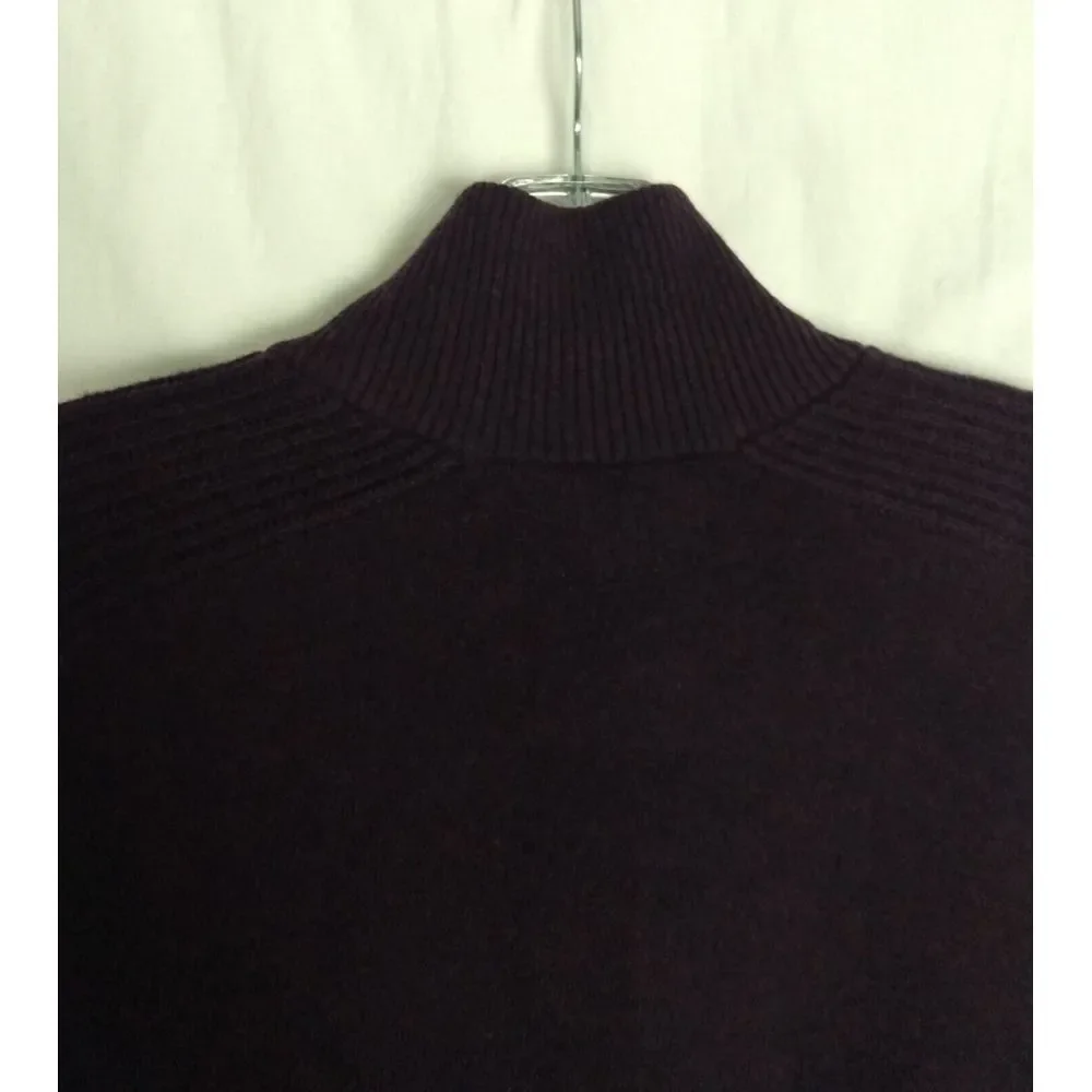 Banana Republic Men's Medium 1/4 Zip Sweater‎ Italian Yarn Wool Blend Purple